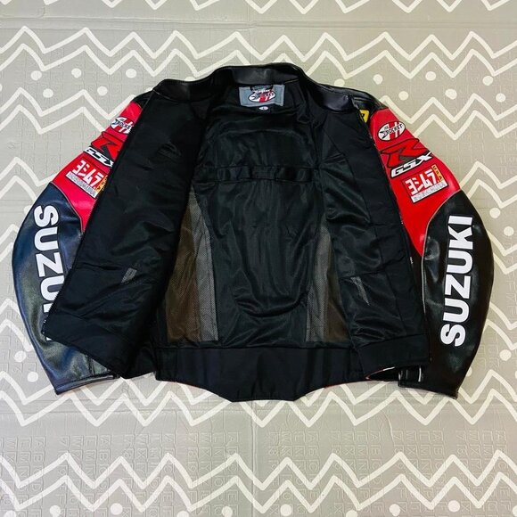 Joe Rocket SUZUKI Moto Racing Motorcycle Leather Jacket Embroidered - Picture 8 of 9